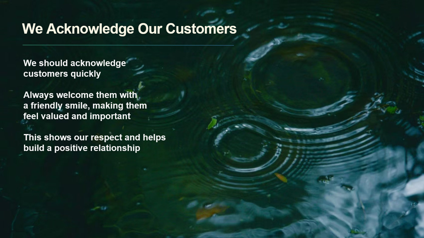 We Acknowledge Our Customers